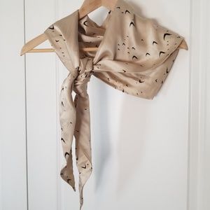 Bird print silk scarf